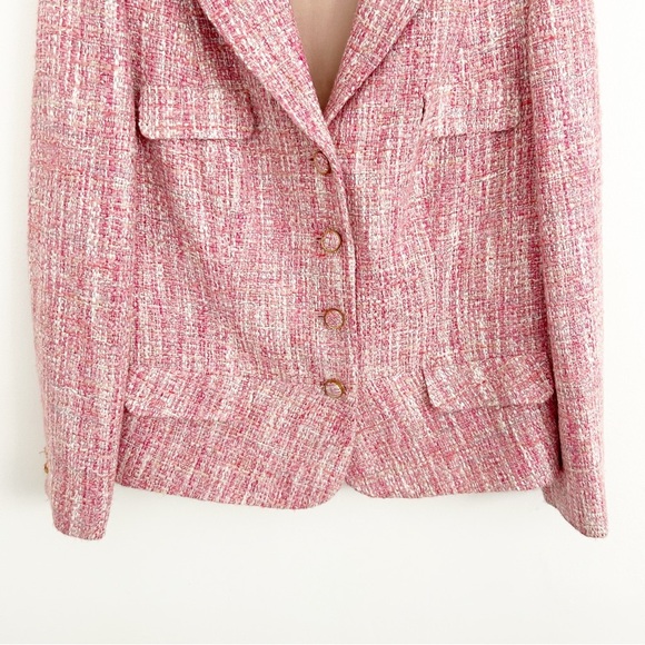 Royal Regency Empress Donna Handmade Pink Tweed Blazer Jacket - Picture 3 of 9